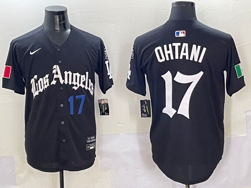Men Los Angeles Dodgers #17 Ohtani Black Five generations Joint Name 2025 Nike MLB Jersey style 3->los angeles dodgers->MLB Jersey